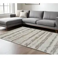 Photo of Beige and Brown Abstract Non Skid Area Rug