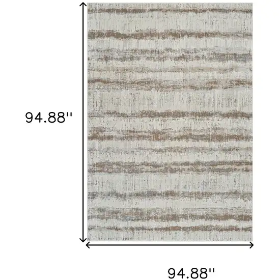 Beige and Brown Abstract Non Skid Area Rug Photo 6