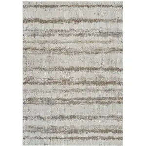 Photo of Beige and Brown Abstract Non Skid Area Rug