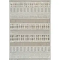 Photo of Beige and Brown Geometric Distressed Indoor Outdoor Area Rug