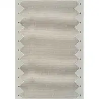 Photo of Beige and Brown Geometric Distressed Indoor Outdoor Area Rug