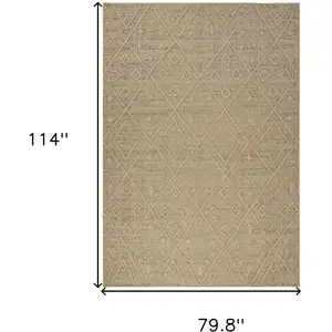 Photo of Beige and Brown Geometric Distressed Indoor Outdoor Area Rug