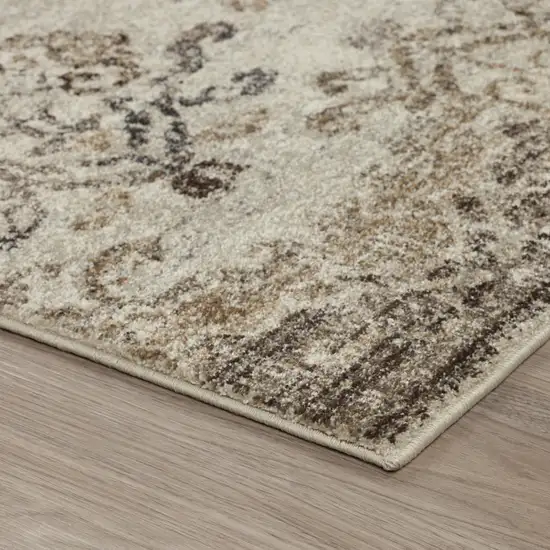 Beige and Brown Oriental Area Rug Photo 3