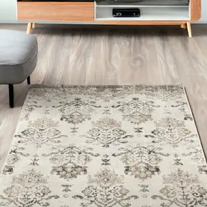 Photo of Beige and Brown Oriental Area Rug