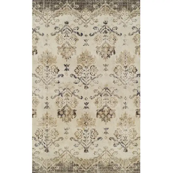 Beige and Brown Oriental Area Rug Photo 7