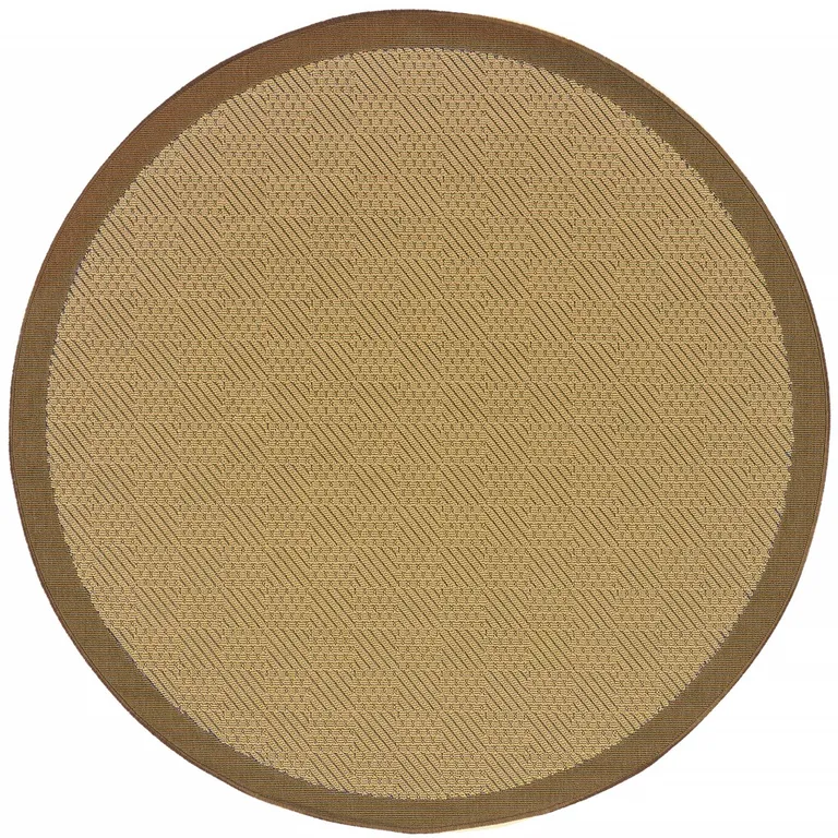 Beige and Brown Plain Indoor Outdoor Area Rug Photo 1