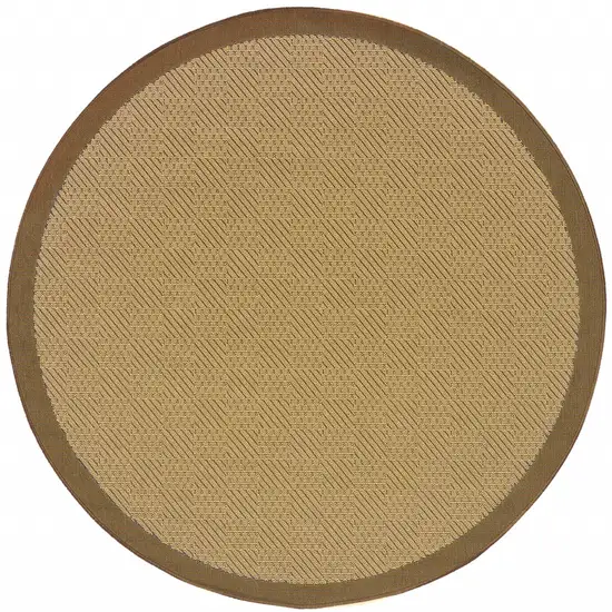 Beige and Brown Plain Indoor Outdoor Area Rug Photo 1