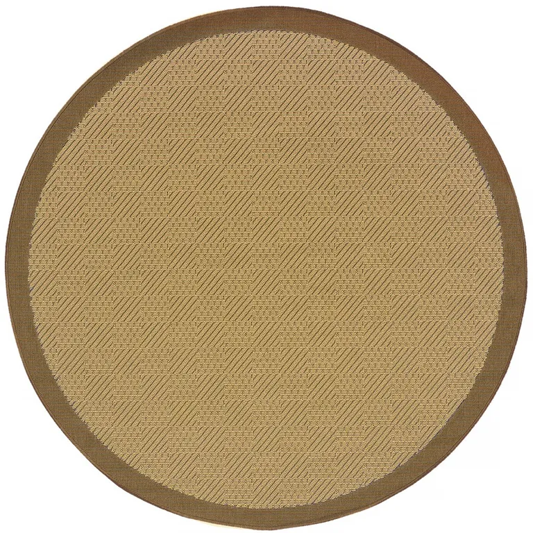 Beige and Brown Plain Indoor Outdoor Area Rug Photo 3