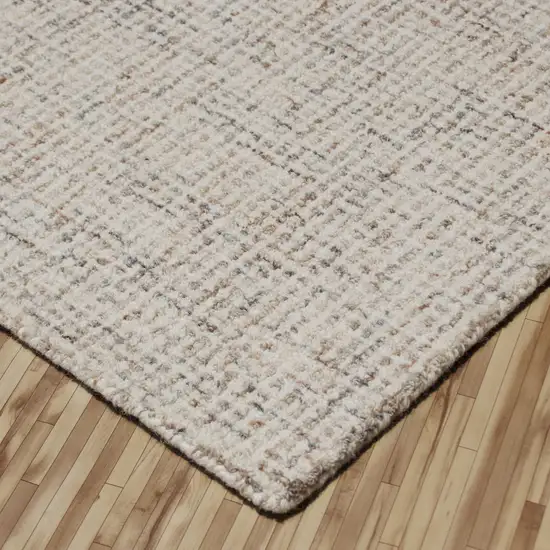 Beige and Brown Wool Abstract Hand Tufted Area Rug Photo 7