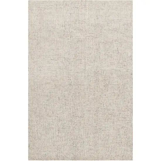 Beige and Brown Wool Abstract Hand Tufted Area Rug Photo 2