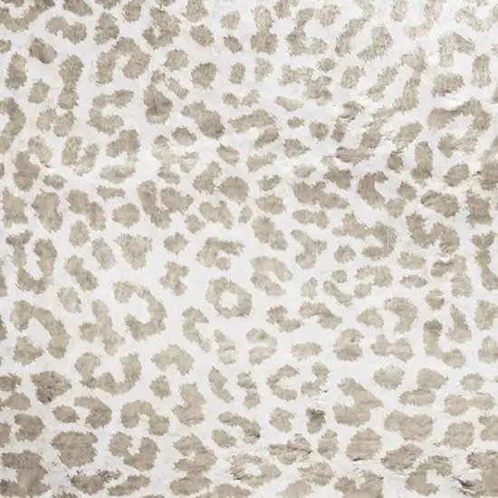 Beige and Cream Leopard  Print Shag Handmade Non Skid Area Rug Photo 3