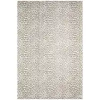 Photo of Beige and Cream Leopard  Print Shag Handmade Non Skid Area Rug