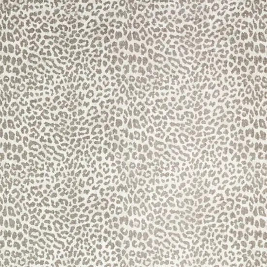 Beige and Cream Leopard  Print Shag Handmade Non Skid Area Rug Photo 3