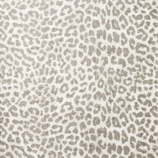 Beige and Cream Leopard  Print Shag Handmade Non Skid Runner Rug Photo 6