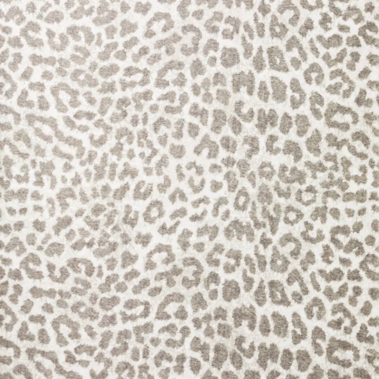 Beige and Cream Leopard  Print Shag Handmade Non Skid Runner Rug Photo 4