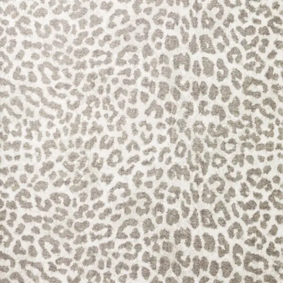 Beige and Cream Leopard  Print Shag Handmade Non Skid Runner Rug Photo 4