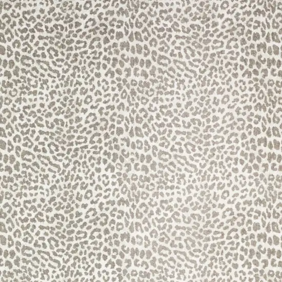 8' X 8' Beige and Cream Leopard  Round Shag Handmade Non Skid Area Rug Photo 3