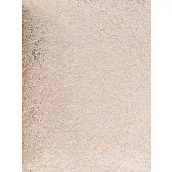 Beige and Gold Faux Fur Abstract Shag Non Skid Area Rug Photo 2