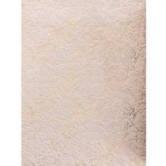 Beige and Gold Faux Fur Abstract Shag Non Skid Area Rug Photo 2