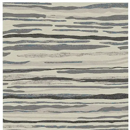 Beige and Gray Abstract Area Rug Photo 4