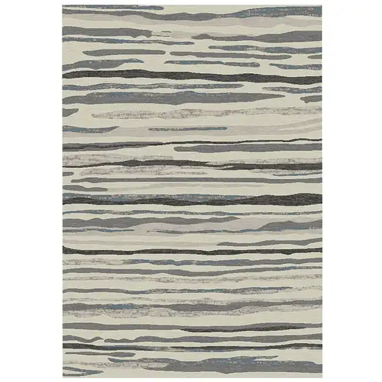 Beige and Gray Abstract Area Rug Photo 2