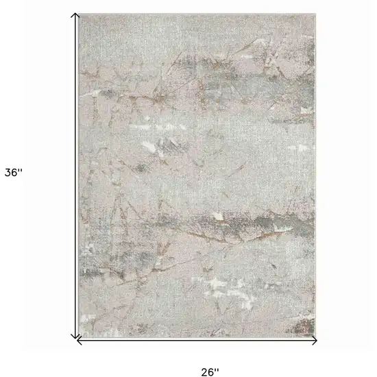 Beige and Gray Abstract Area Rug Photo 3