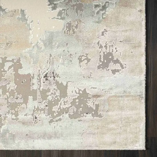 Beige and Gray Abstract Area Rug Photo 8