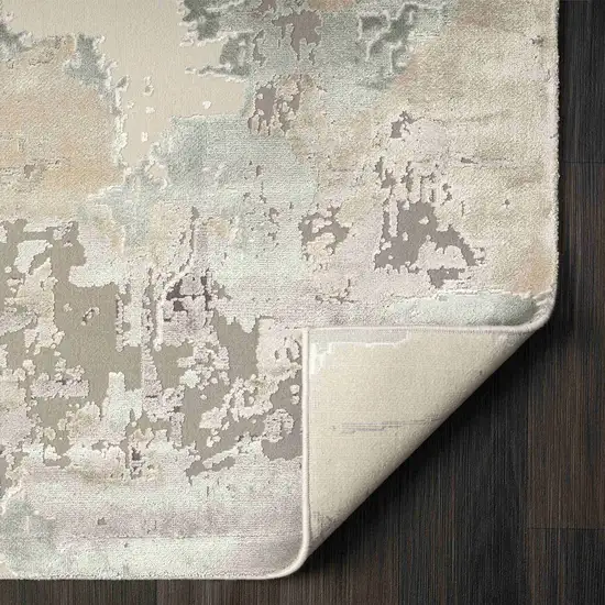 Beige and Gray Abstract Area Rug Photo 9