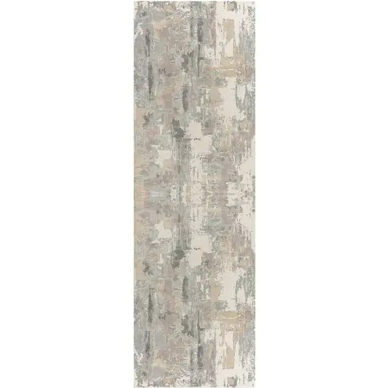 Beige and Gray Abstract Area Rug Photo 6