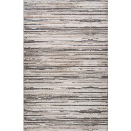 Beige and Gray Abstract Distressed Area Rug Photo 4