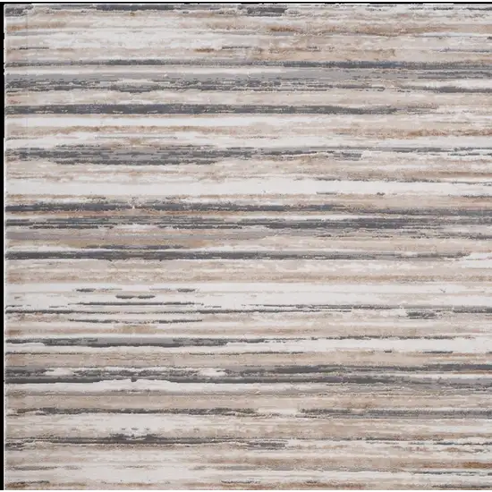 Beige and Gray Abstract Distressed Area Rug Photo 5