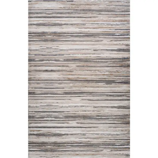 Beige and Gray Abstract Distressed Area Rug Photo 2