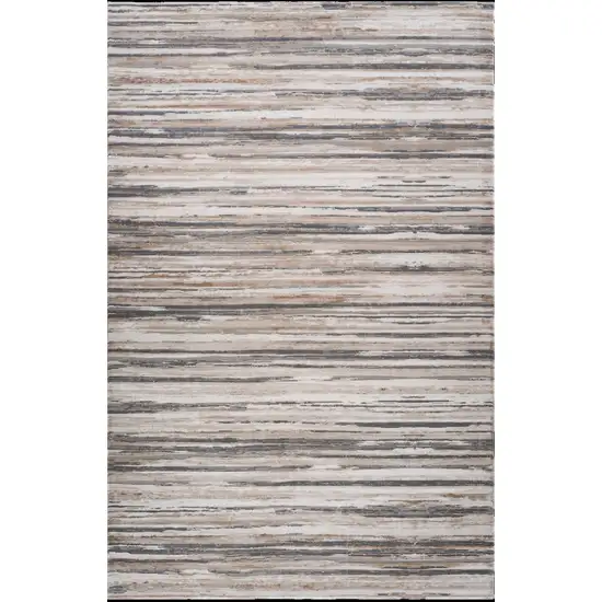 Beige and Gray Abstract Distressed Area Rug Photo 4