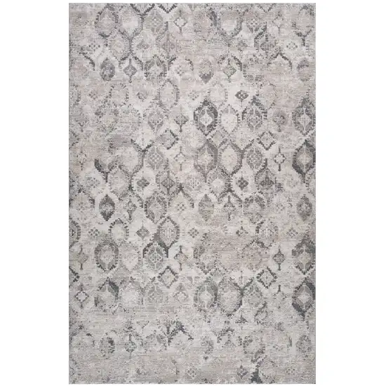 Beige and Gray Abstract Distressed Area Rug Photo 5