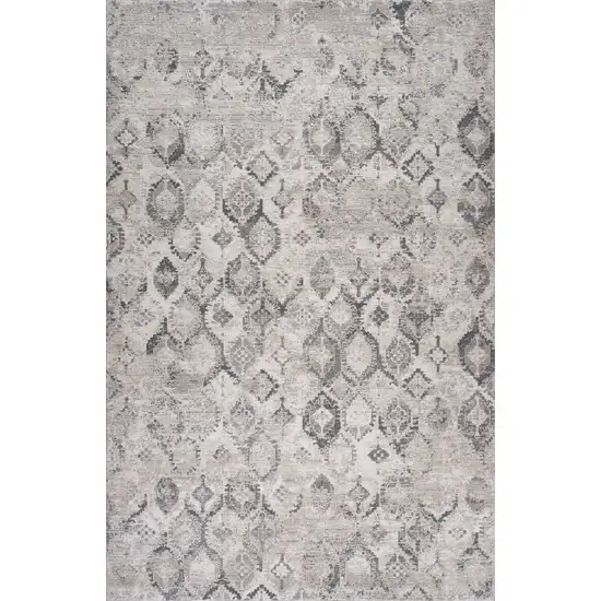 Beige and Gray Abstract Distressed Area Rug Photo 4