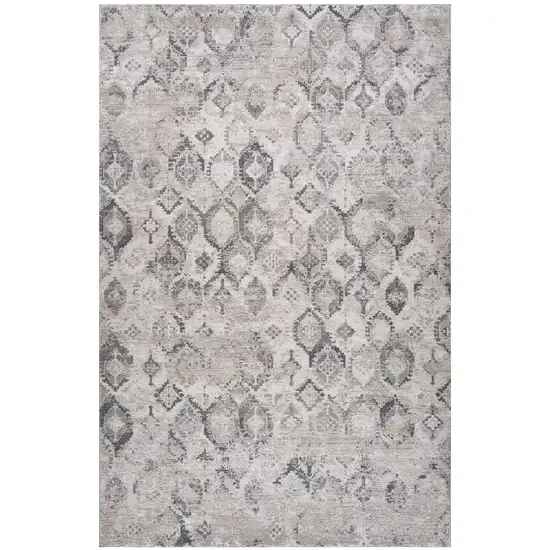 Beige and Gray Abstract Distressed Area Rug Photo 6