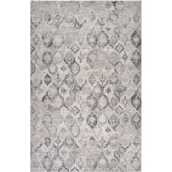 Beige and Gray Abstract Distressed Area Rug Photo 2