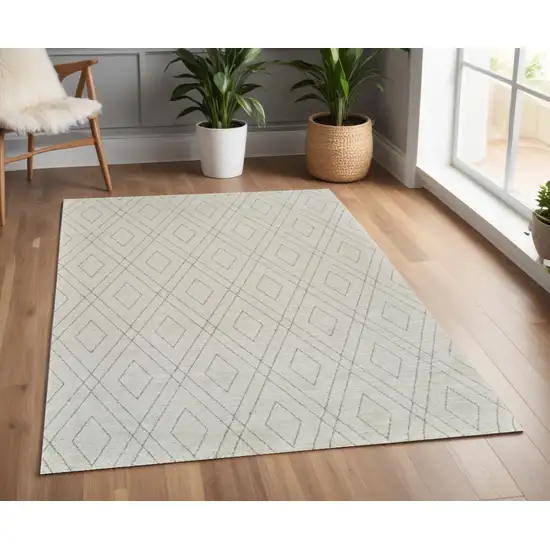 Beige and Gray Abstract Non Skid Area Rug Photo 1