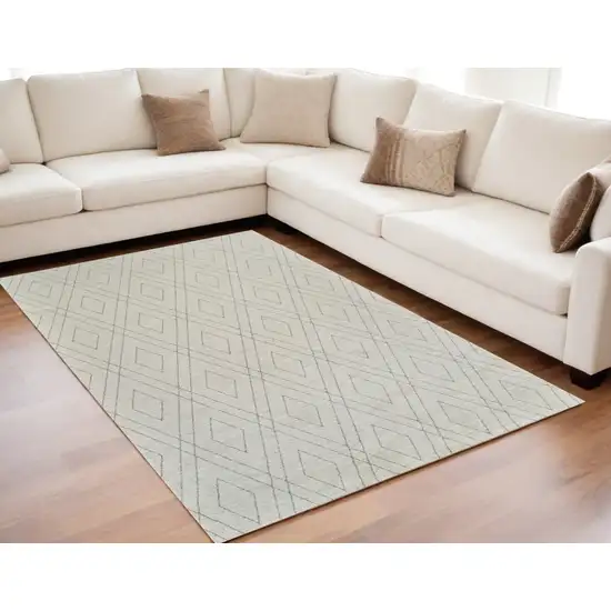 Beige and Gray Abstract Non Skid Area Rug Photo 1