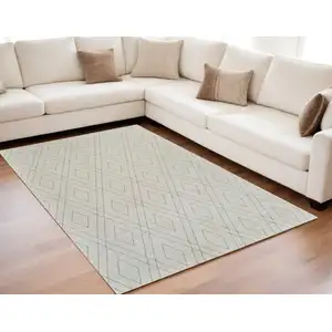 Photo of Beige and Gray Abstract Non Skid Area Rug