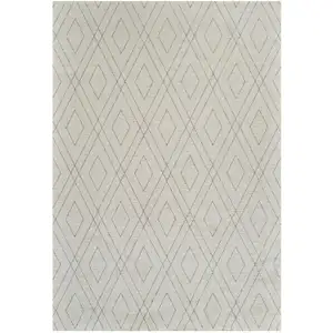 Photo of Beige and Gray Abstract Non Skid Area Rug