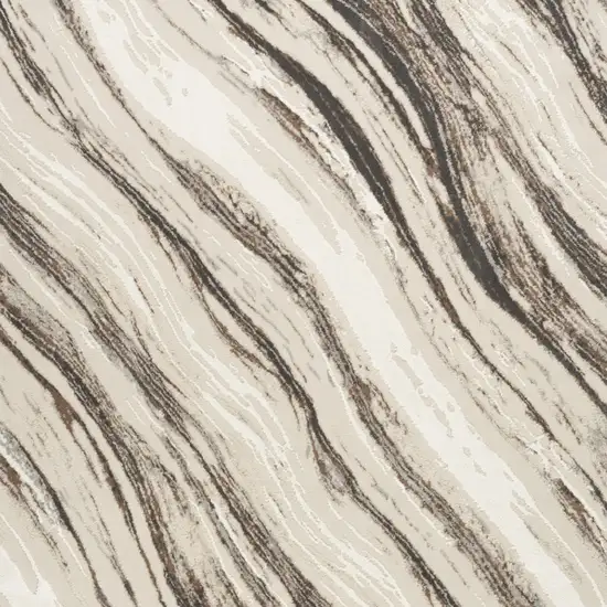 Beige and Gray Abstract Non Skid Area Rug Photo 6