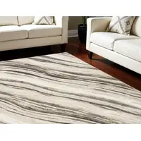 Photo of Beige and Gray Abstract Non Skid Area Rug