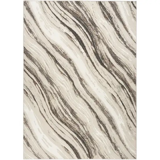 Beige and Gray Abstract Non Skid Area Rug Photo 2