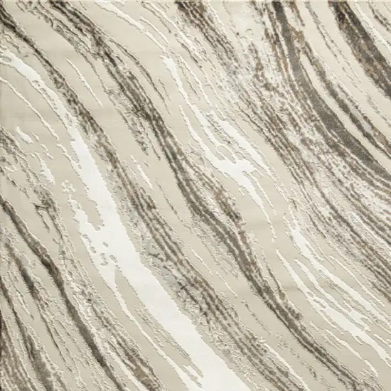 Beige and Gray Abstract Non Skid Area Rug Photo 5