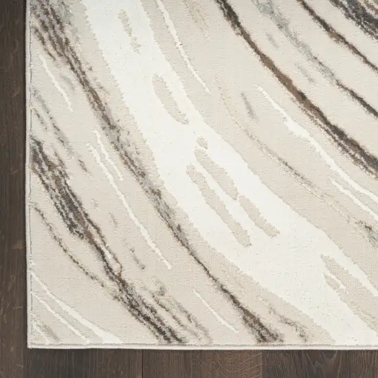 Beige and Gray Abstract Non Skid Area Rug Photo 4