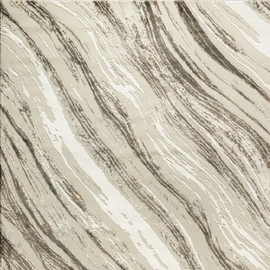 Beige and Gray Abstract Non Skid Area Rug Photo 6