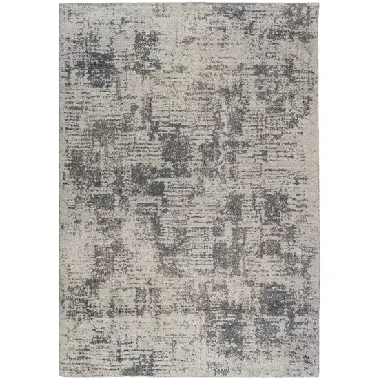 Beige and Gray Abstract Power Loom Area Rug Photo 7