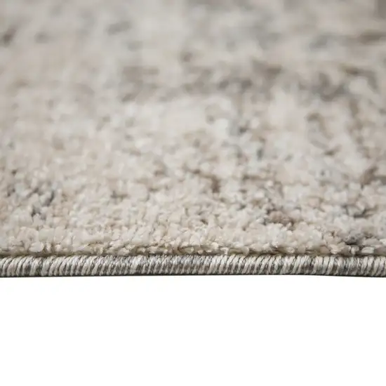 Beige and Gray Abstract Power Loom Area Rug Photo 3