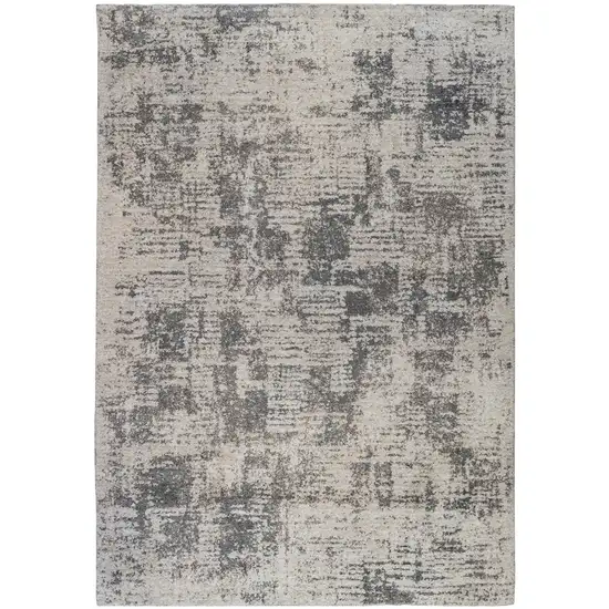 Beige and Gray Abstract Power Loom Area Rug Photo 1